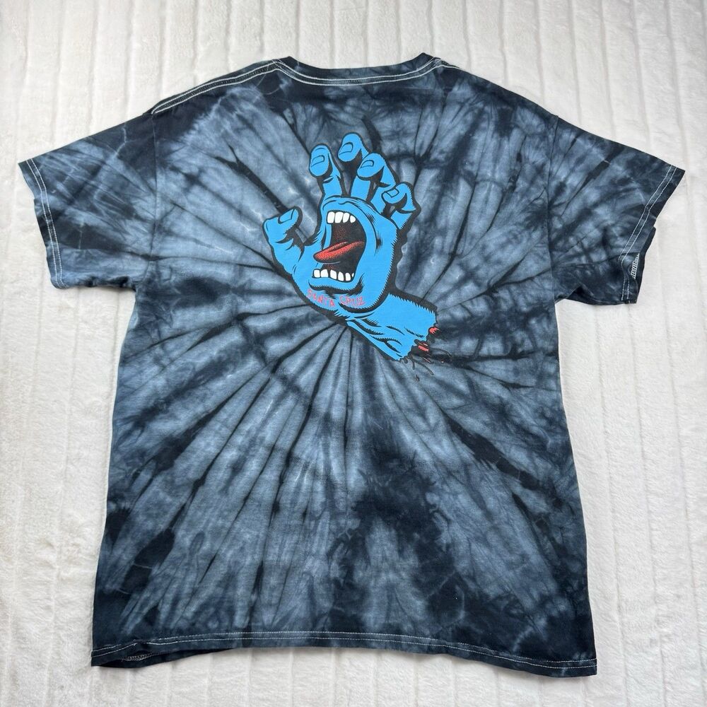 Santa Cruz Screaming Hand Print T-Shirt Men's Size Large Tie-Dye Skateboarder